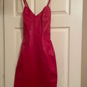Michael Hoban North Beach red leather dress & jacket